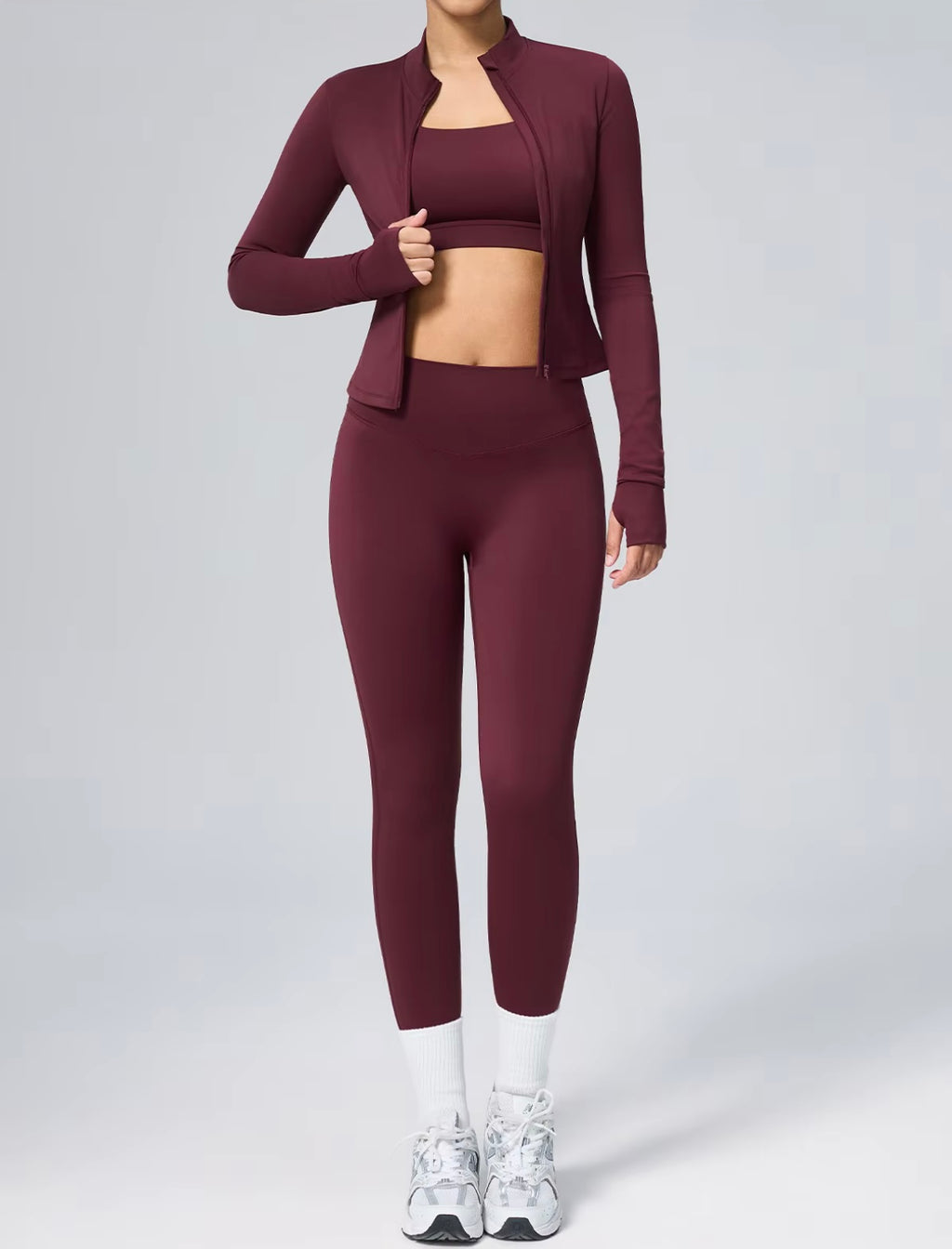 Burgundy Yoga 3 Pcs Seamless