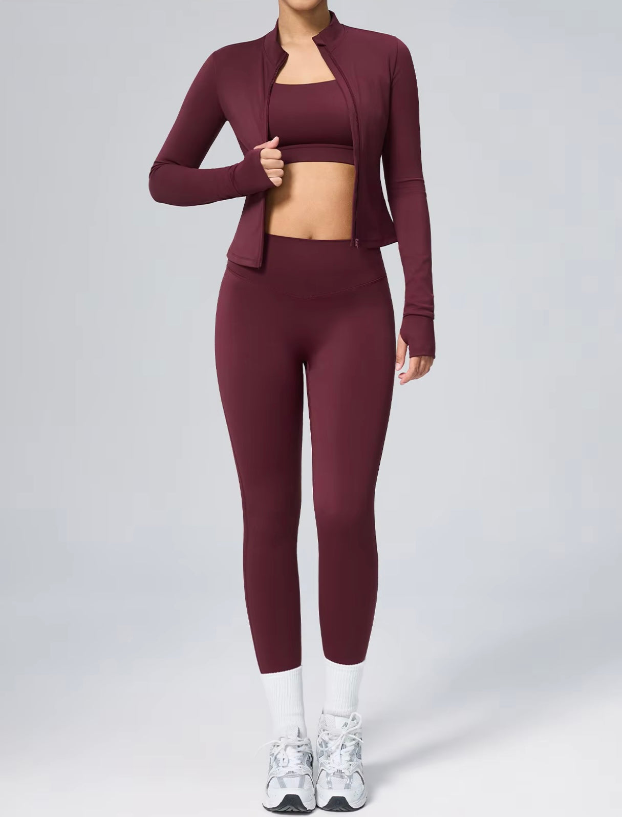 Burgundy Yoga 3 Pcs Seamless