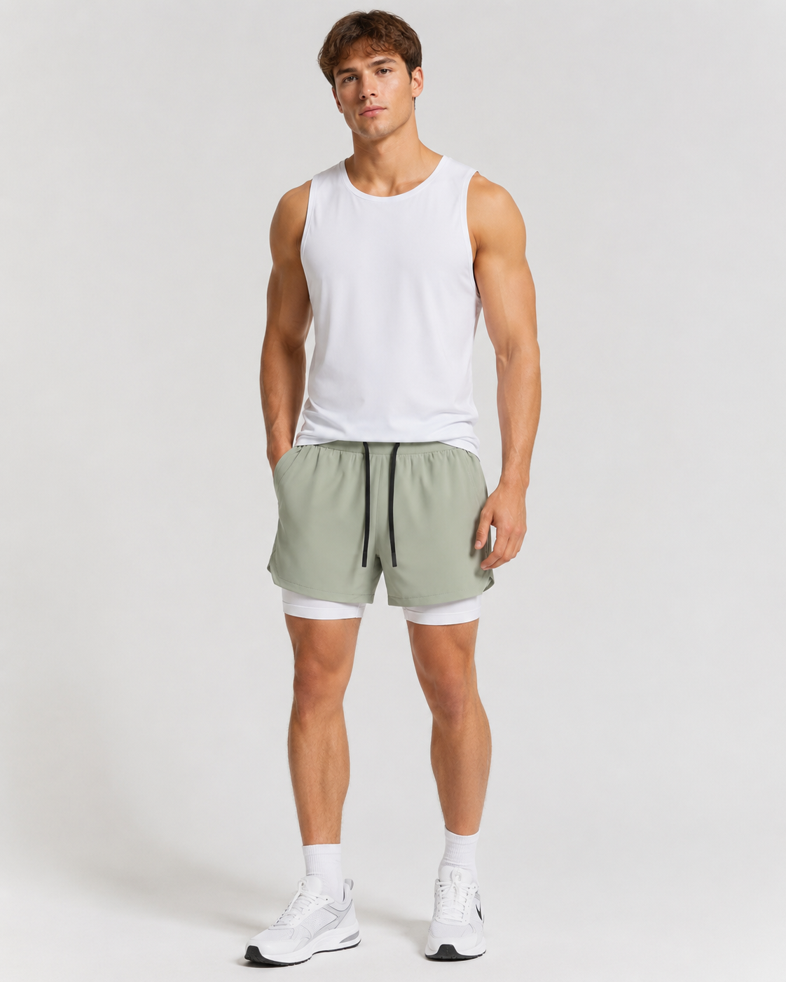Light Green Men’s Running Shorts